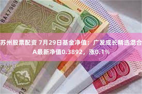 苏州股票配资 7月29日基金净值：广发成长精选混合A最新净值0.3892，涨0.1%