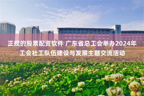 正规的股票配资软件 广东省总工会举办2024年工会社工队伍建设与发展主题交流活动