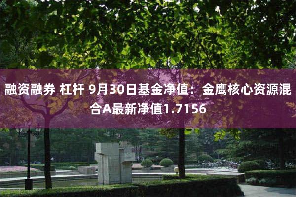 融资融券 杠杆 9月30日基金净值：金鹰核心资源混合A最新净值1.7156