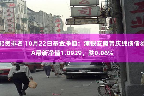 配资排名 10月22日基金净值：浦银安盛普庆纯债债券A最新净值1.0929，跌0.06%